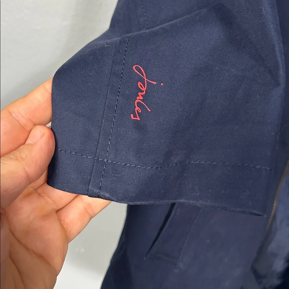 Joules Girls Navy Rain Coat size 8 years old gently used hooded - Picture 3 of 16